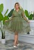 Picture of PLUS SIZE DRESS WITH SELF DESIGN CHIFFON